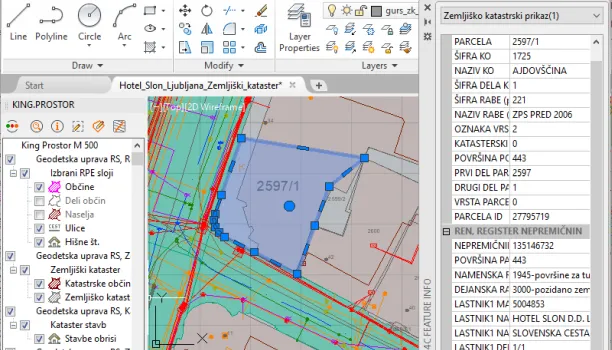 Kataster stavb, Zemljiški kataster in Register nepremičnin