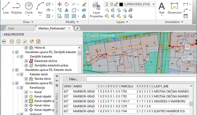 Kako do poročila o parcelah za območje posega?
