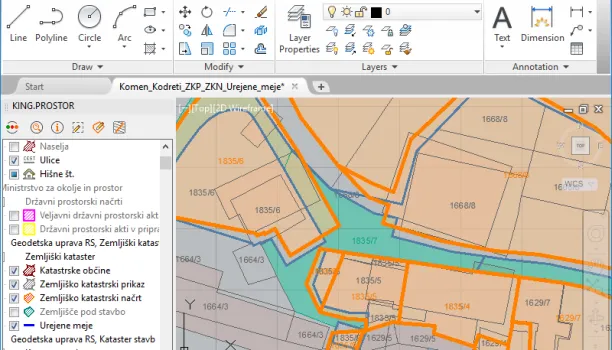 Stopnja zaupanja v podatke o legi in obliki parcele