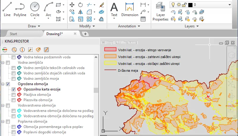 Erozijska, plazljiva in plazovita območja